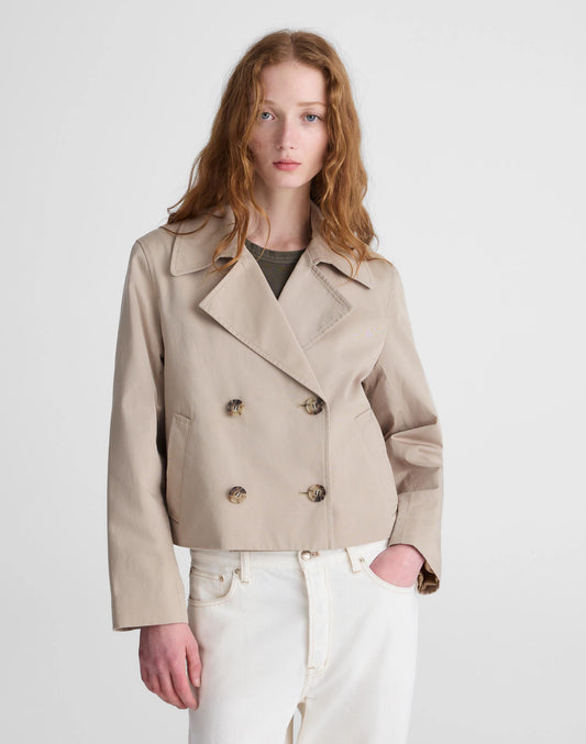 Madewell Cropped Trench Coat Coastal Dune
