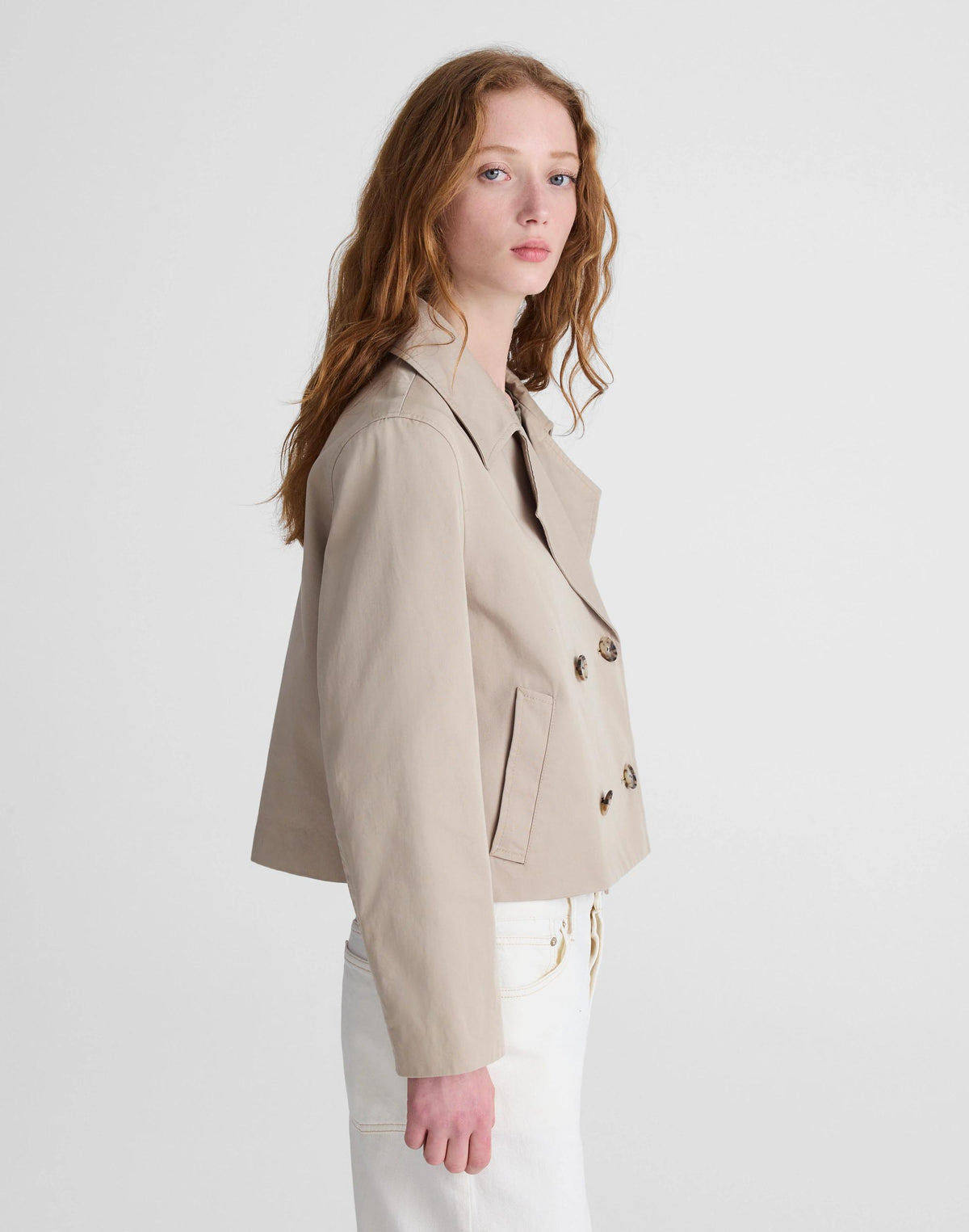 Madewell Cropped Trench Coat Coastal Dune