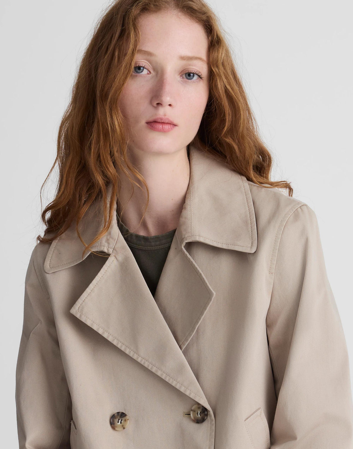 Madewell Cropped Trench Coat Coastal Dune