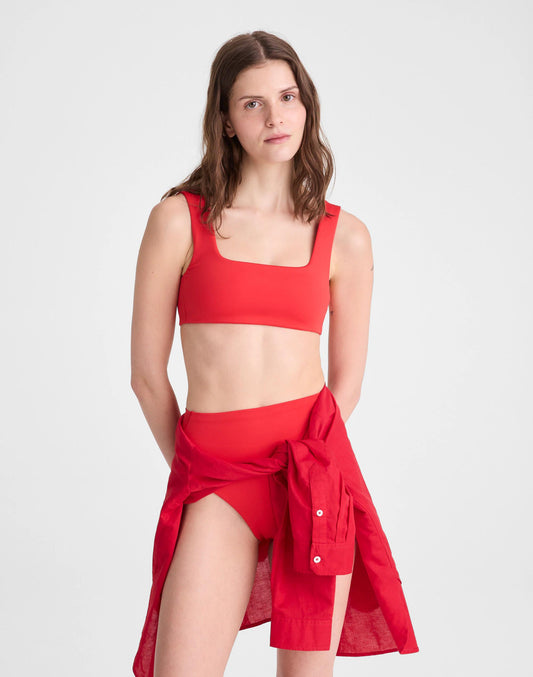 Madewell Left On Friday Streamline Bikini Top Sweet Chili Heat