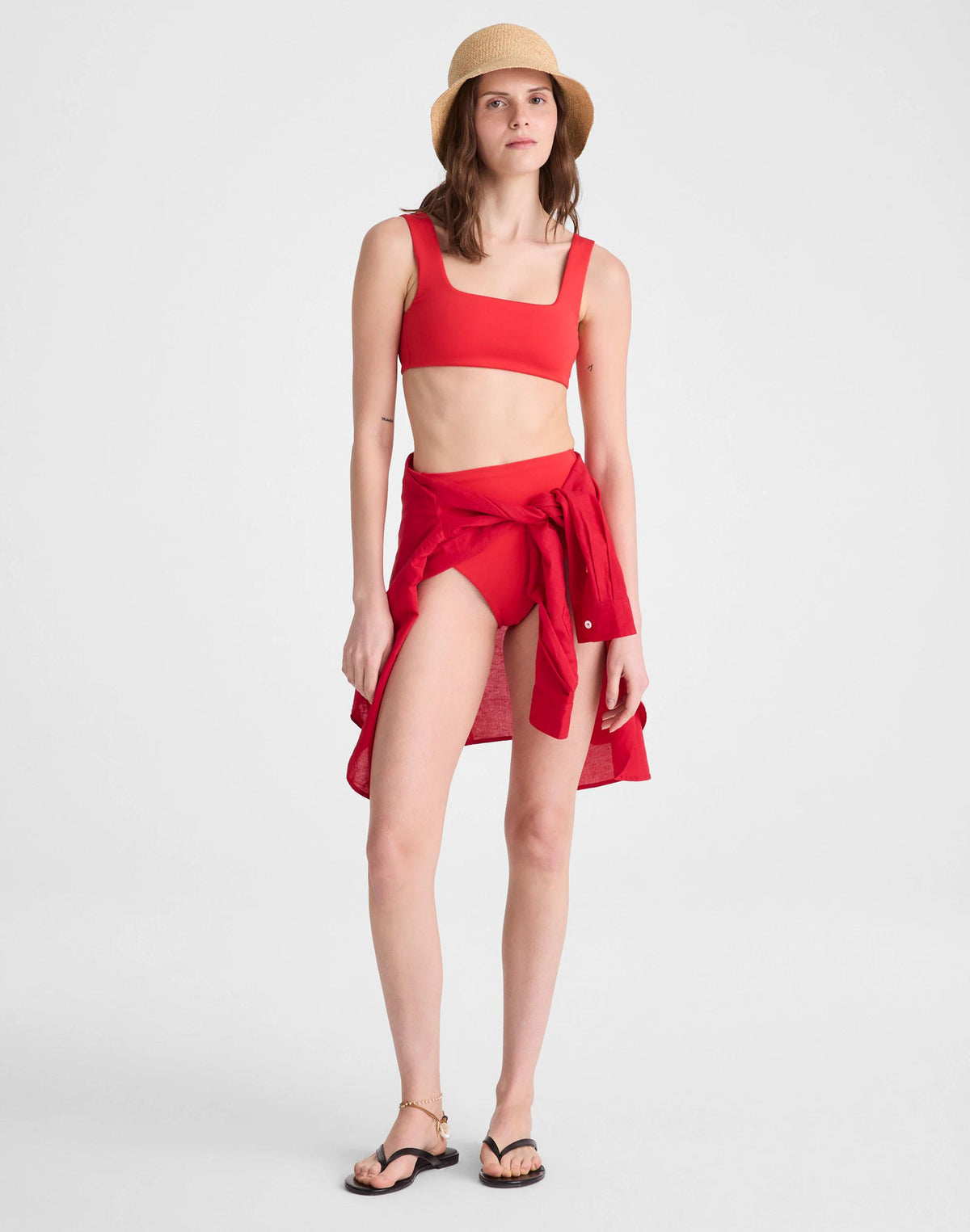 Madewell Left On Friday Streamline Bikini Top Sweet Chili Heat