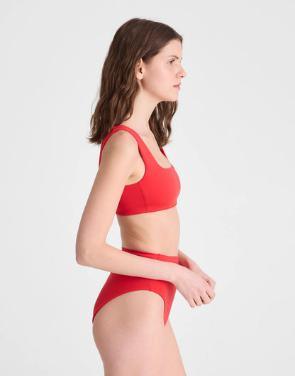 Madewell Left On Friday Streamline Bikini Top Sweet Chili Heat