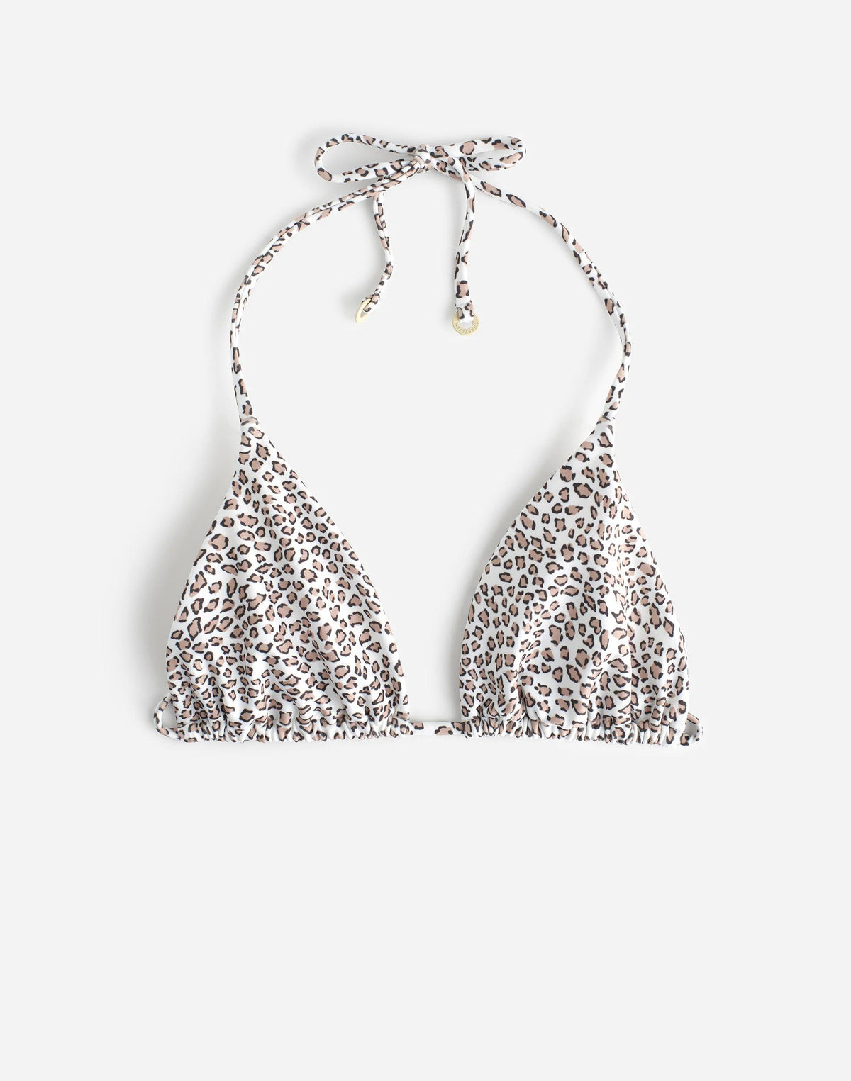 Madewell Zulu & Zephyr Micro Leopard Halter Bikini Top Micro Leopard