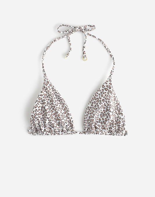 Madewell Zulu & Zephyr Micro Leopard Halter Bikini Top Micro Leopard