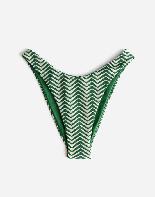 Madewell Zulu & Zephyr Green Zig Zag Curve Brief Green Zig Zag