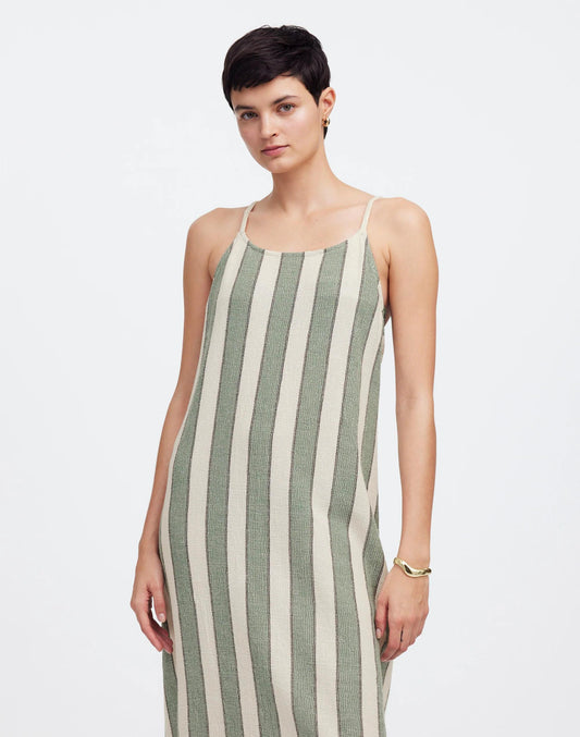 Madewell Zulu & Zephyr Eucalyptus Stripe Organic Cotton Dress Eucalyptus Stripe