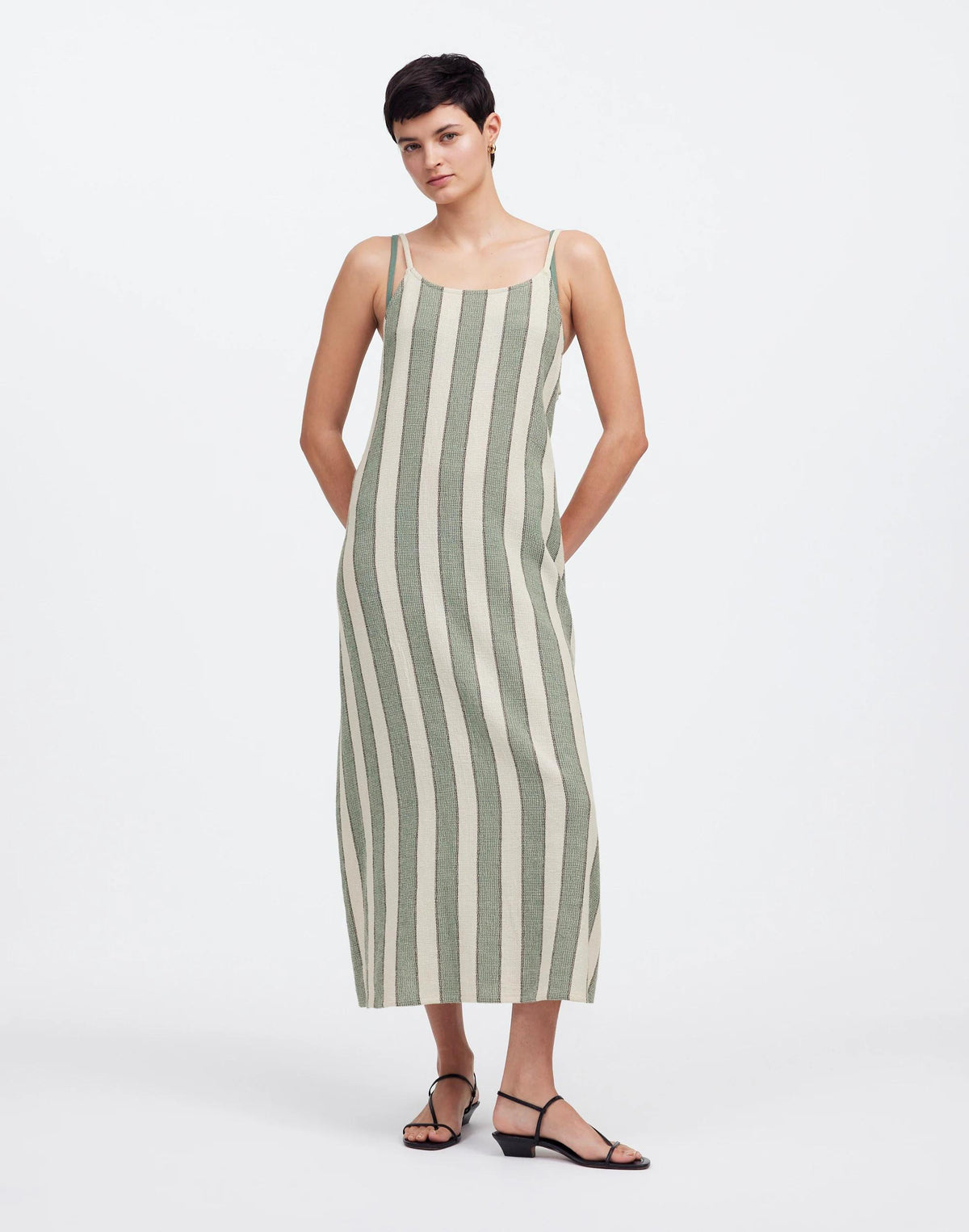 Madewell Zulu & Zephyr Eucalyptus Stripe Organic Cotton Dress Eucalyptus Stripe