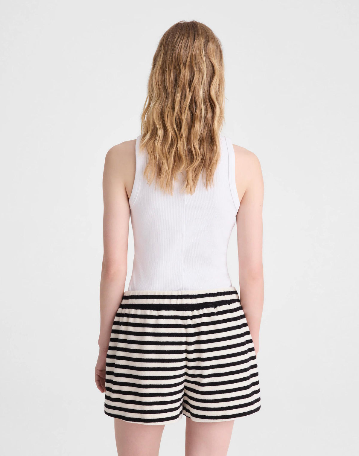 Madewell Pull-On Shorts in Terry Black Ivory