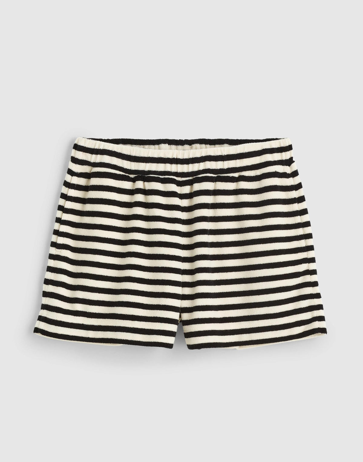Madewell Pull-On Shorts in Terry Black Ivory