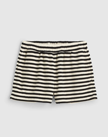 Madewell Pull-On Shorts in Terry Black Ivory