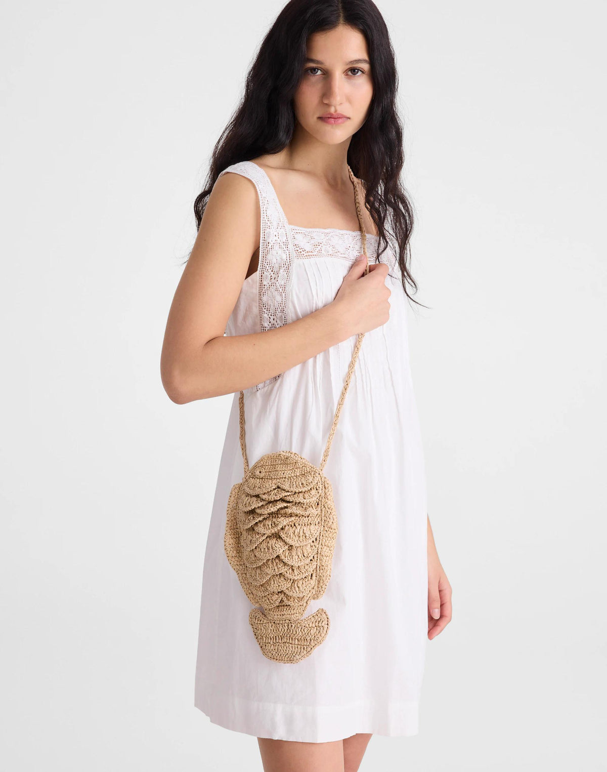 Madewell Handwoven Fish Crossbody Bag Natural Multi