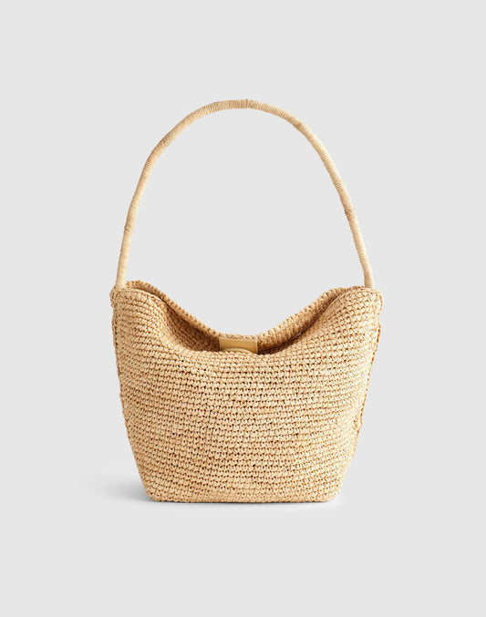 Madewell The Signature Woven Shoulder Bag in Raffia Natural