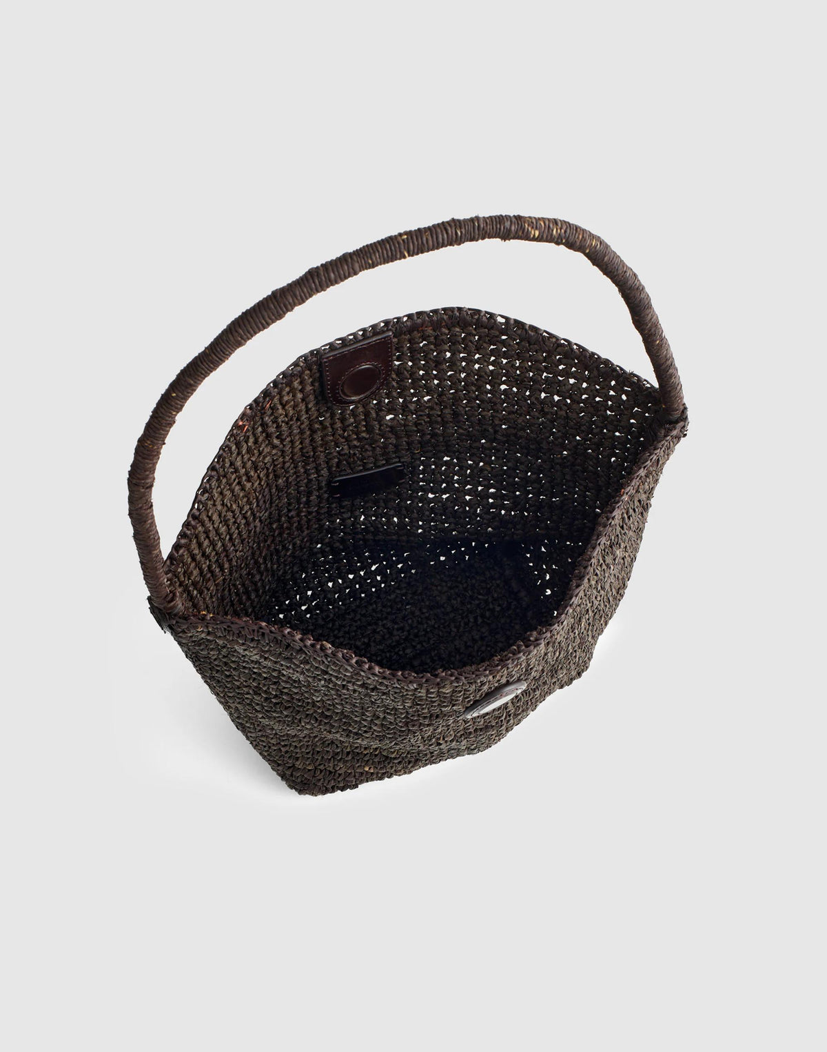 Madewell The Signature Woven Shoulder Bag in Raffia Dark Carob