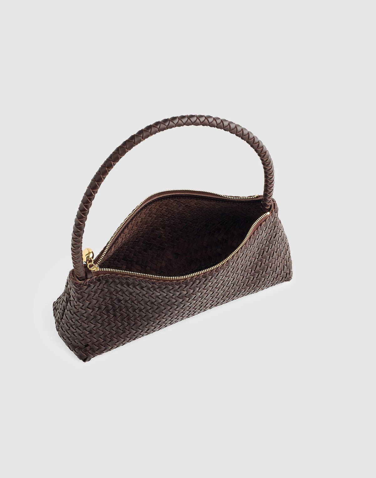 Madewell The Signature Woven Mini Zip Shoulder Bag Coffee Bean