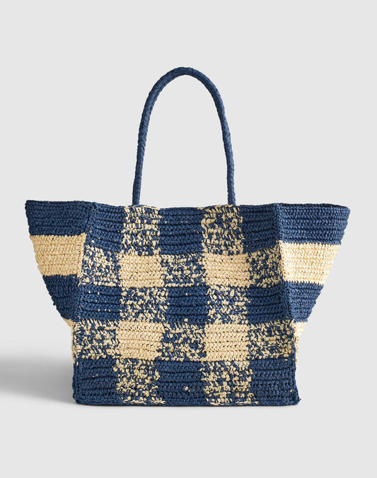 Madewell Handwoven Oversized Tote Navy Multi