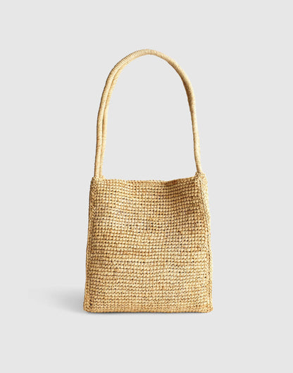 Madewell The Lexington Small Tote in Raffia Warm Coffee Multi