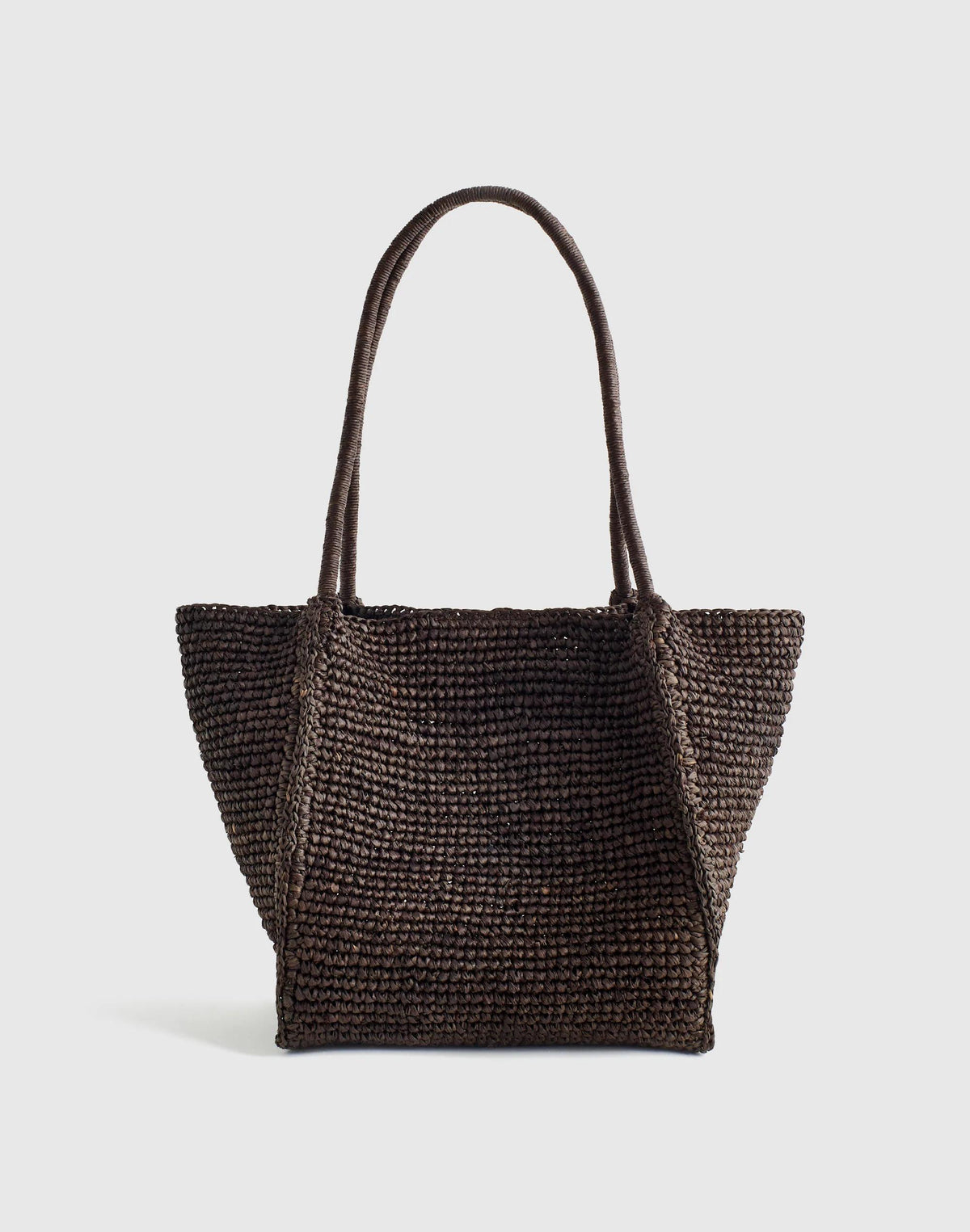 Madewell The Lexington Small Tote in Raffia Dark Carob