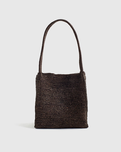 Madewell The Lexington Small Tote in Raffia Dark Carob