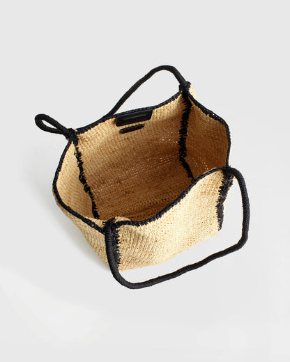 Madewell The Lexington Small Tote in Raffia Natural Multi