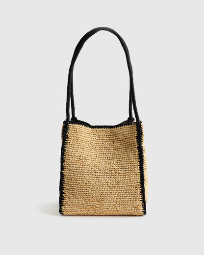 Madewell The Lexington Small Tote in Raffia Natural Multi
