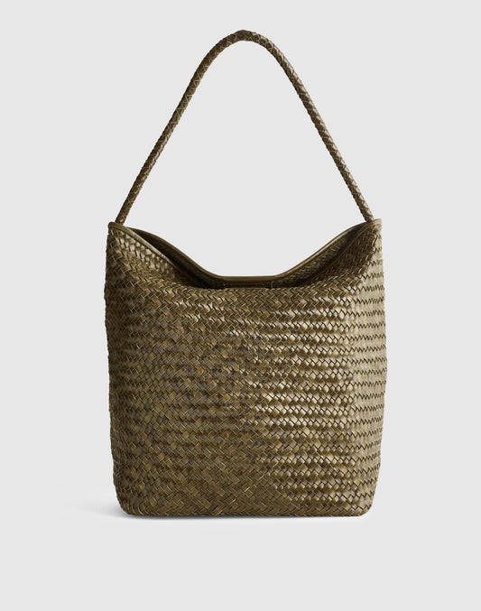 Madewell The Signature Woven Bucket Bag Faded Olive