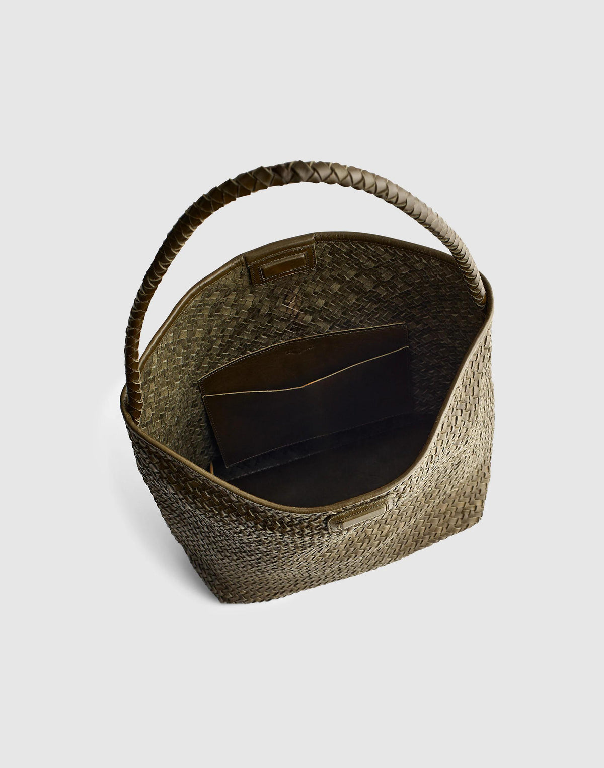 Madewell The Signature Woven Bucket Bag Faded Olive