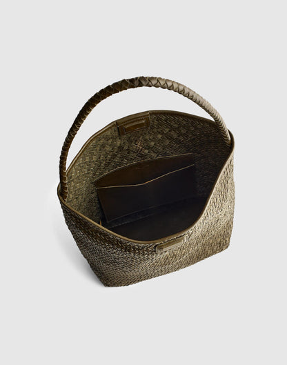 Madewell The Signature Woven Bucket Bag Faded Olive