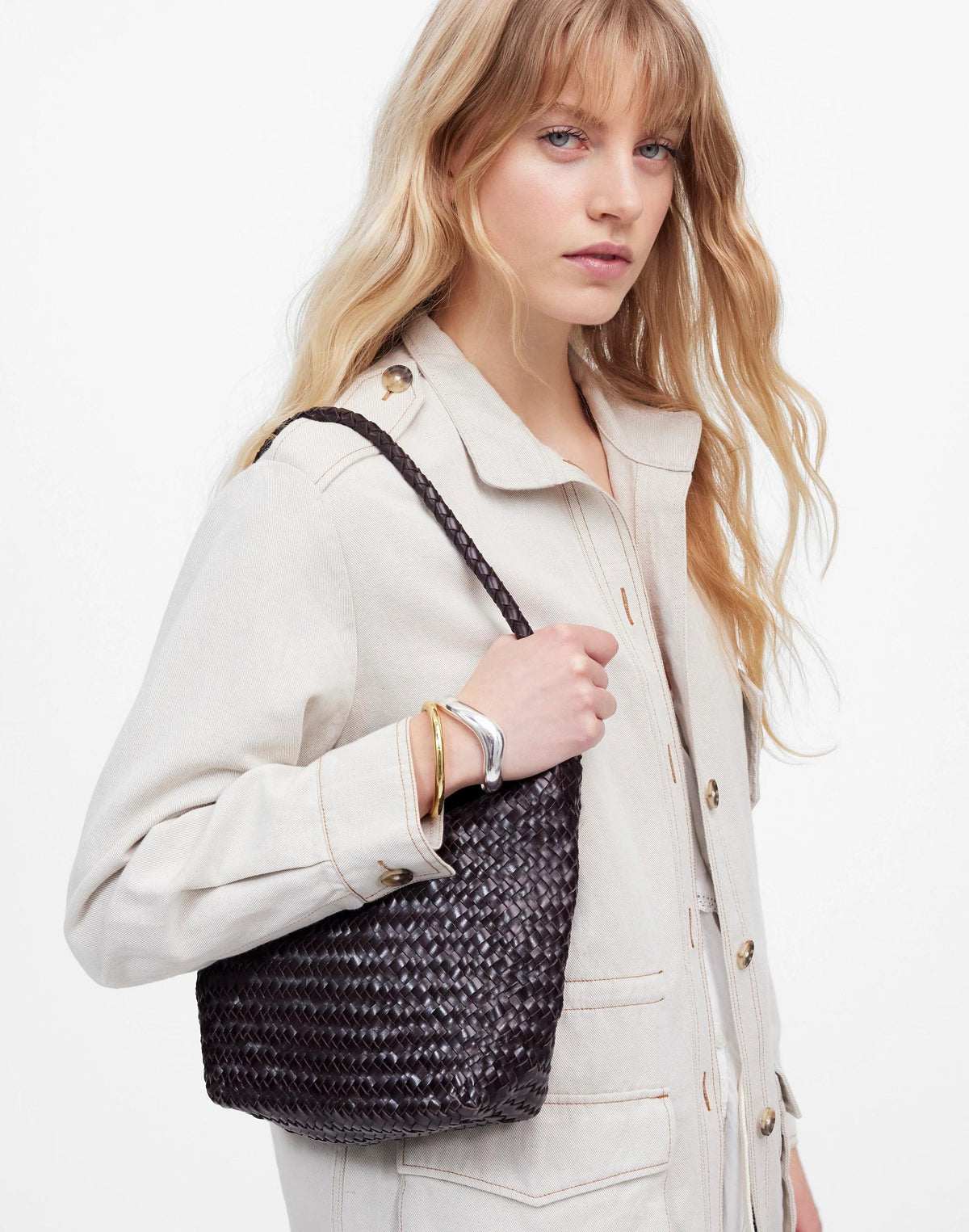 Madewell The Signature Woven Shoulder Bag Coffee Bean