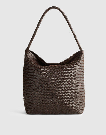 Madewell The Signature Woven Bucket Bag Coffee Bean