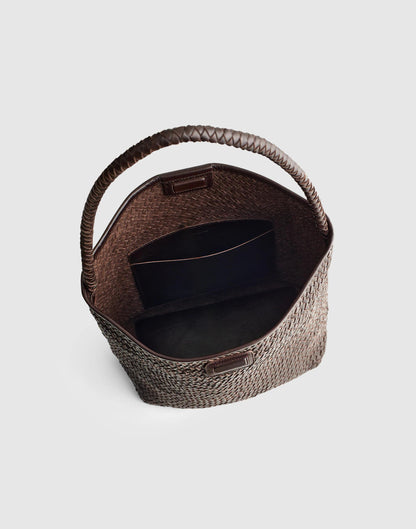Madewell The Signature Woven Bucket Bag Coffee Bean