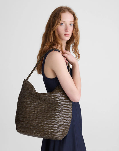 Madewell The Signature Woven Bucket Bag Coffee Bean