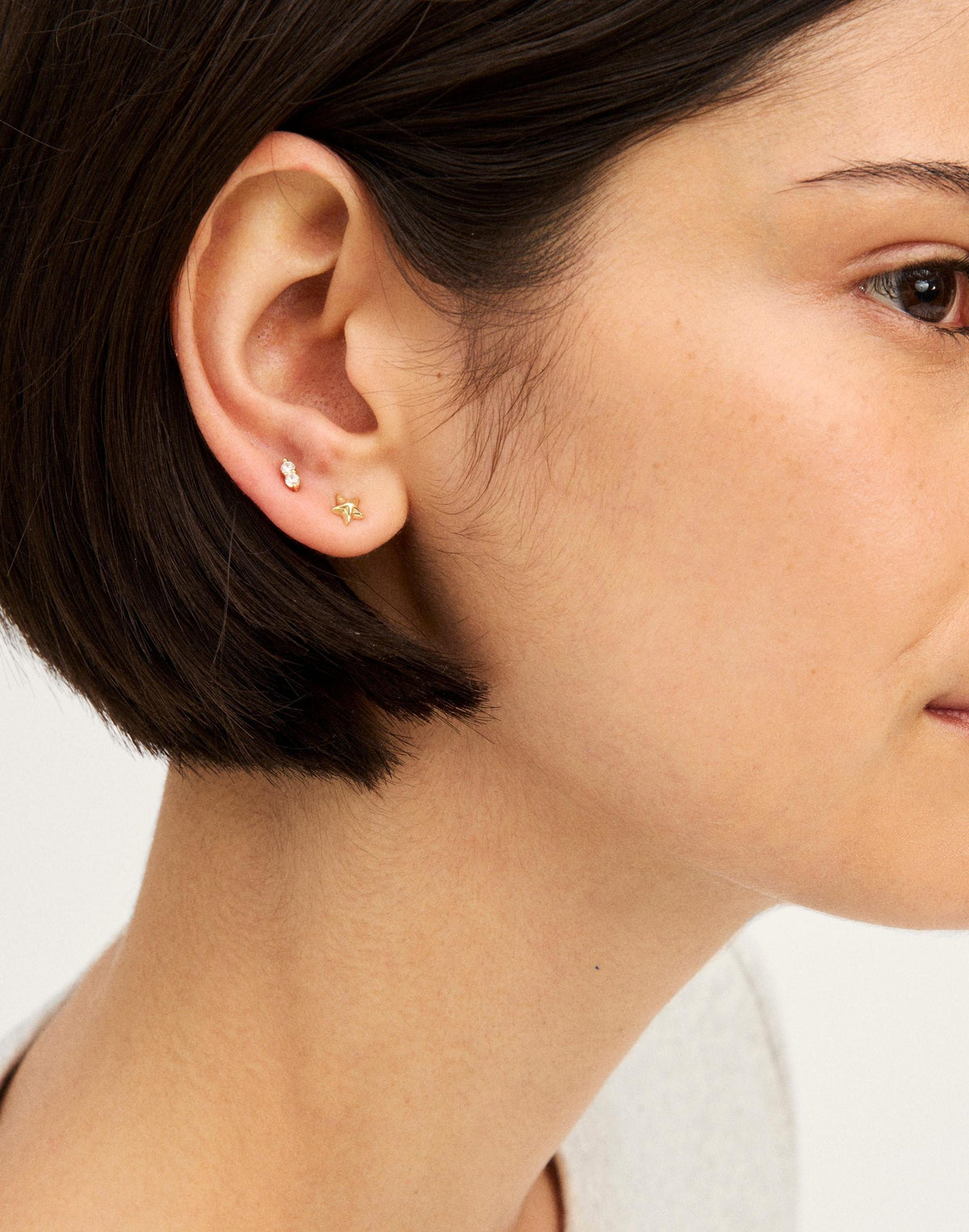 Madewell Star Stud Earring Set Warm Gold