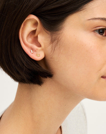Madewell Star Stud Earring Set Warm Gold