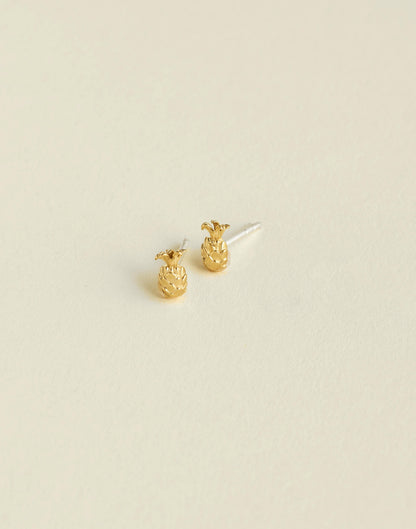 Madewell Demi-Fine Pineapple Stud Earrings 14k Gold