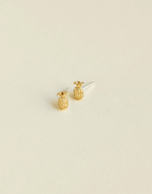 Madewell Demi-Fine Pineapple Stud Earrings 14k Gold