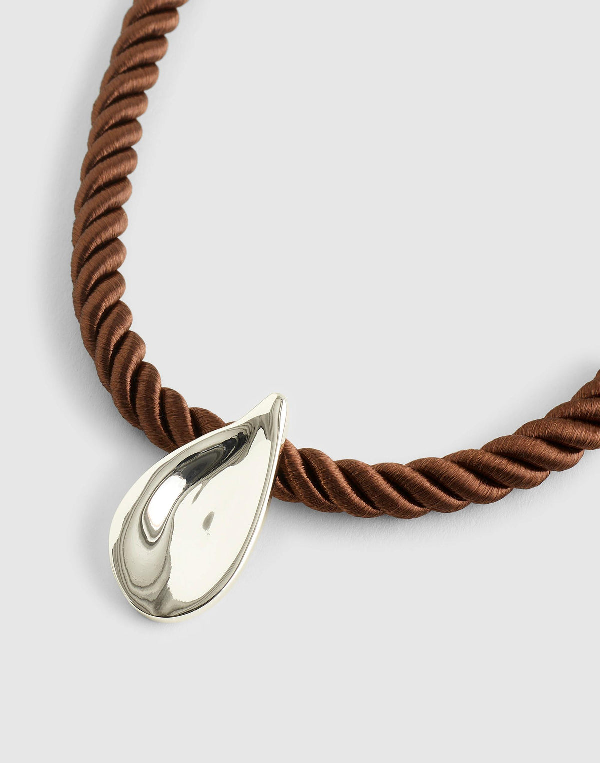 Madewell Droplet Pendant Cord Necklace Warm Silver