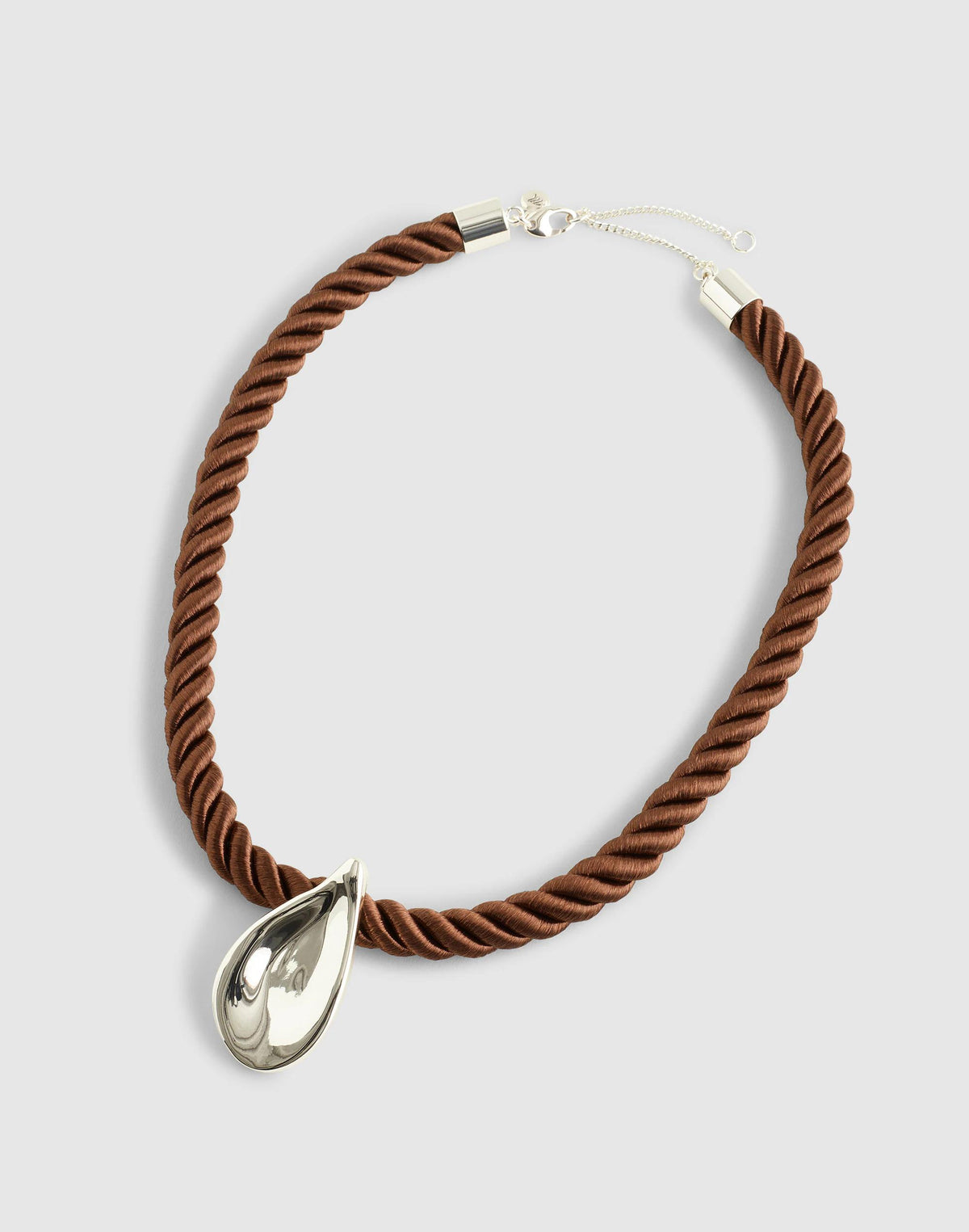 Madewell Droplet Pendant Cord Necklace Warm Silver