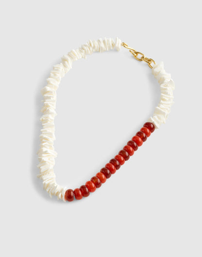 Madewell Semiprecious Puka Shell Beaded Choker Necklace Antique Gold