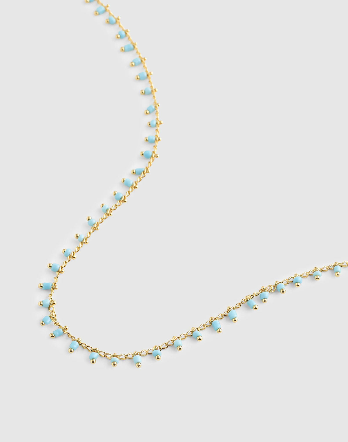 Madewell Enamel Chain Choker Necklace Turquoise Multi