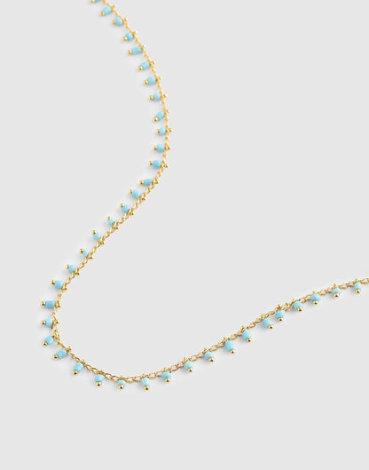 Madewell Enamel Chain Choker Necklace Turquoise Multi