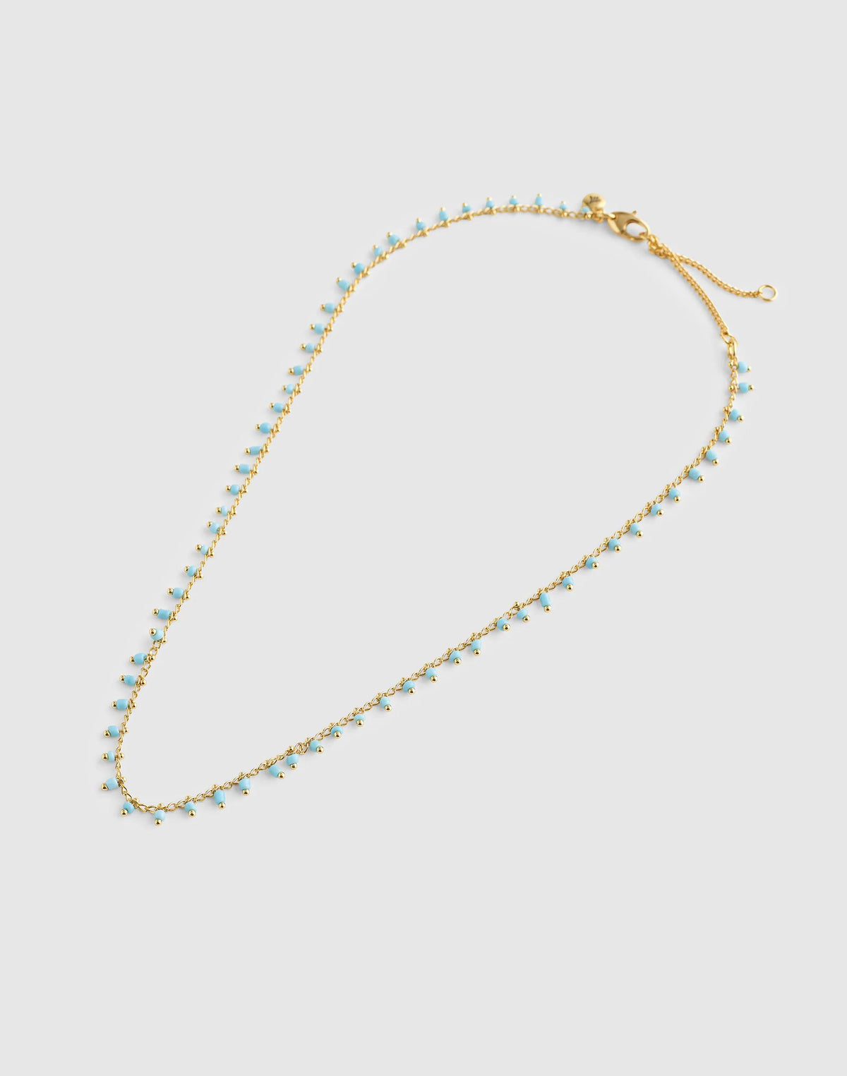 Madewell Enamel Chain Choker Necklace Turquoise Multi