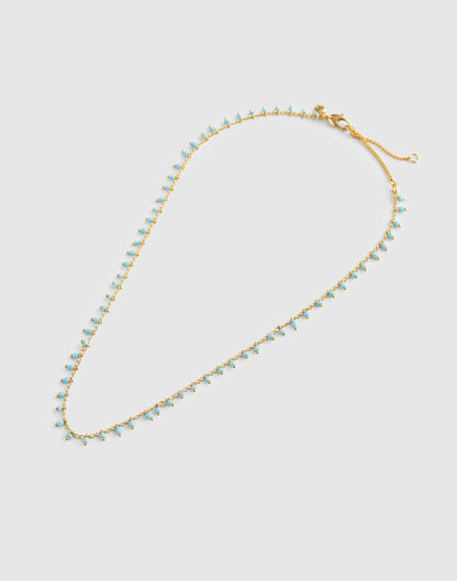 Madewell Enamel Chain Choker Necklace Turquoise Multi