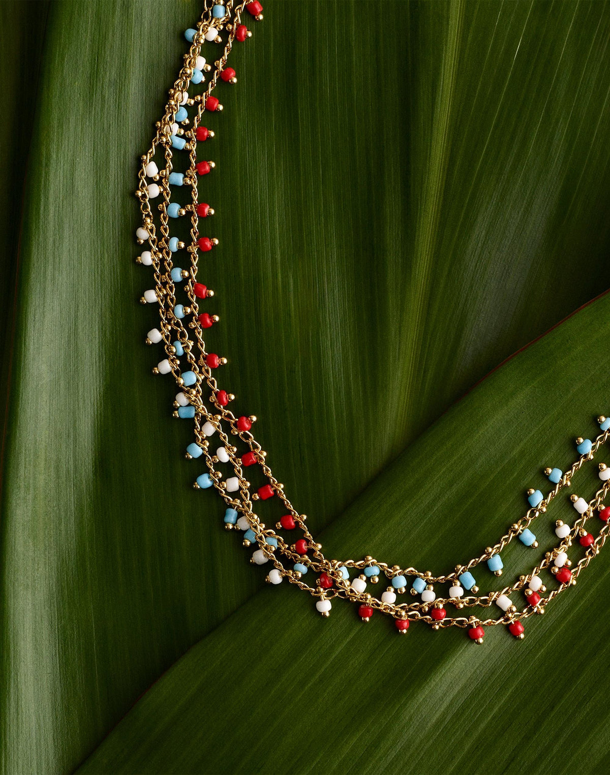 Madewell Enamel Chain Choker Necklace Turquoise Multi