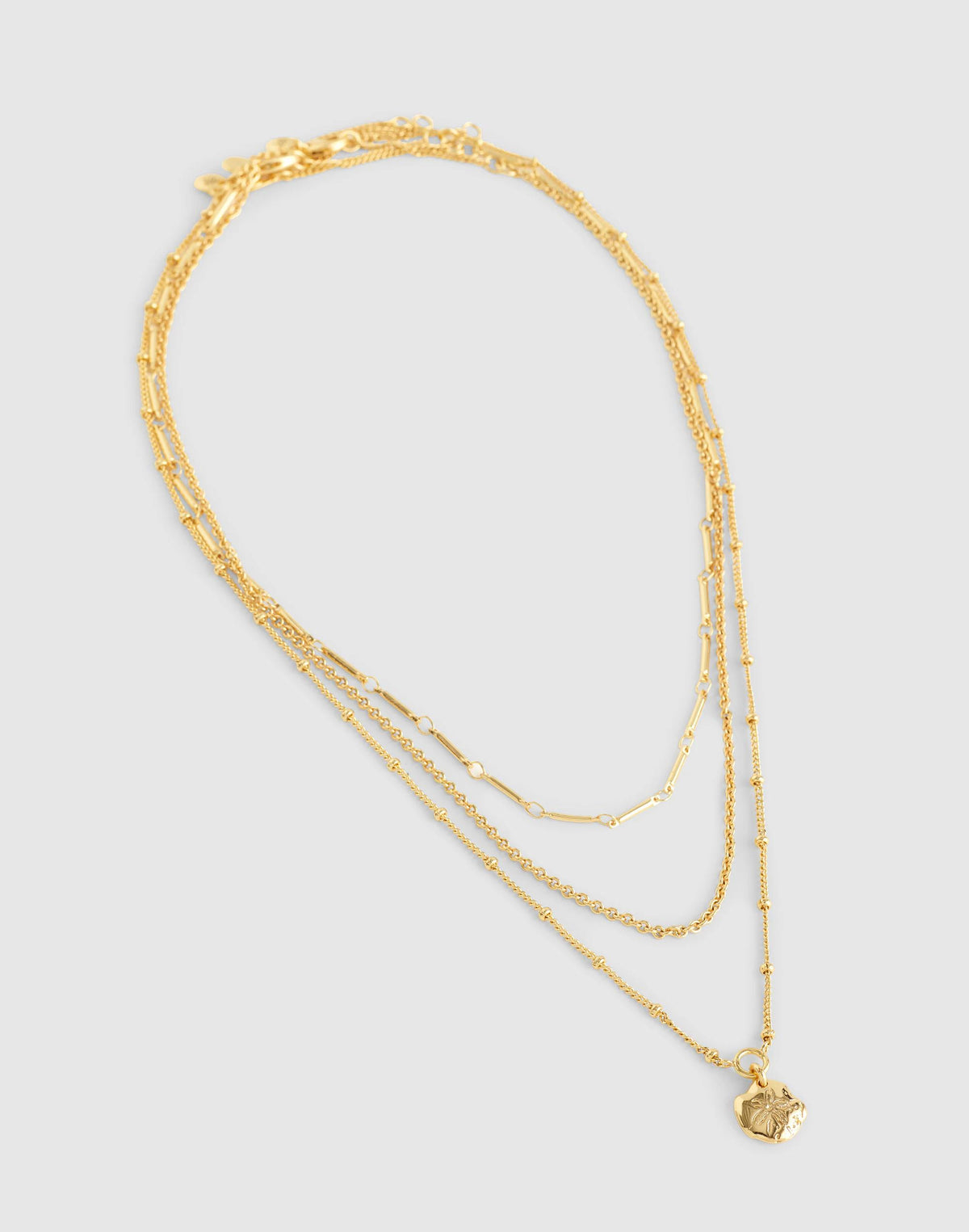 Madewell Three-Pack Sand Dollar Necklace Set Antique Gold