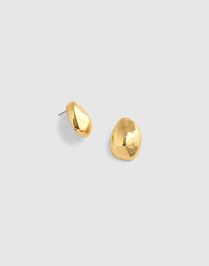 Madewell Sculpted Droplet Statement Stud Earrings Antique Gold