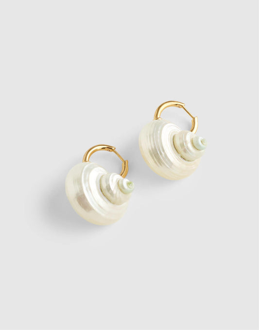 Madewell Shell Statement Hoop Earrings Antique Gold