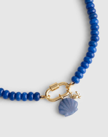 Madewell Semiprecious Beaded Carabiner Charm Necklace Lapis