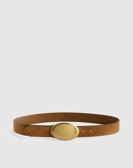 Madewell Oval Plaque-Buckle Belt Aged Cognac