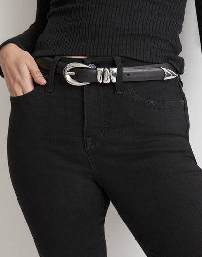 Madewell Triple Metal Keeper Belt True Black