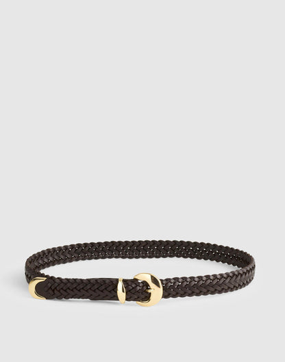 Madewell Domed-Buckle Wide Belt Coffee Bean